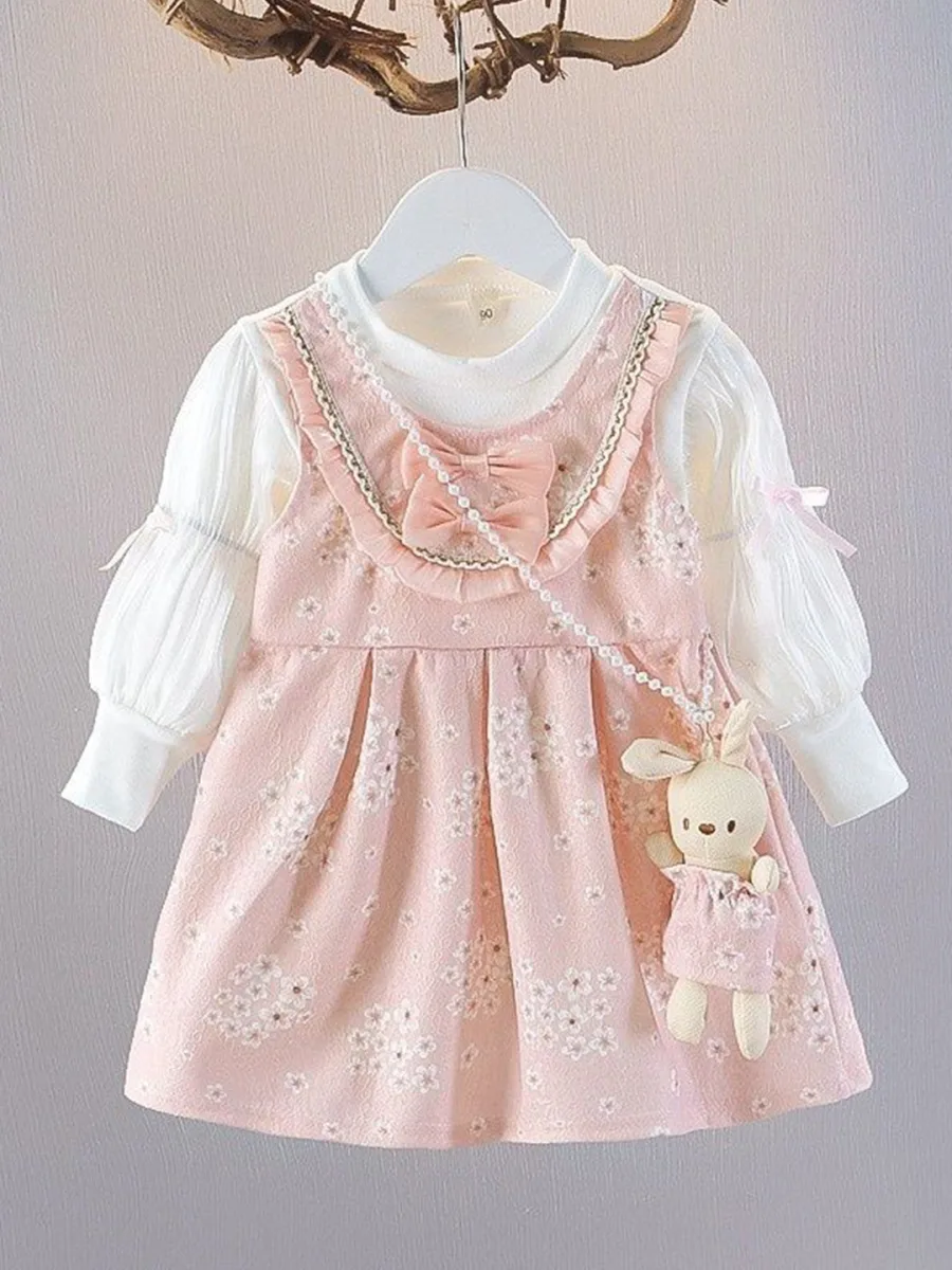 Girls Cotton Fit & Flare Dress