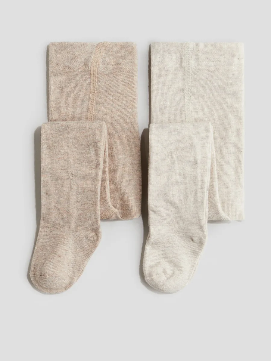 Girls Pack Of 2 Solid Tights