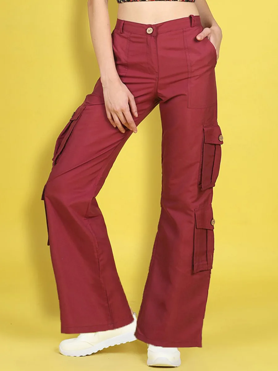 Girls Mid-Rise Cargos Trousers