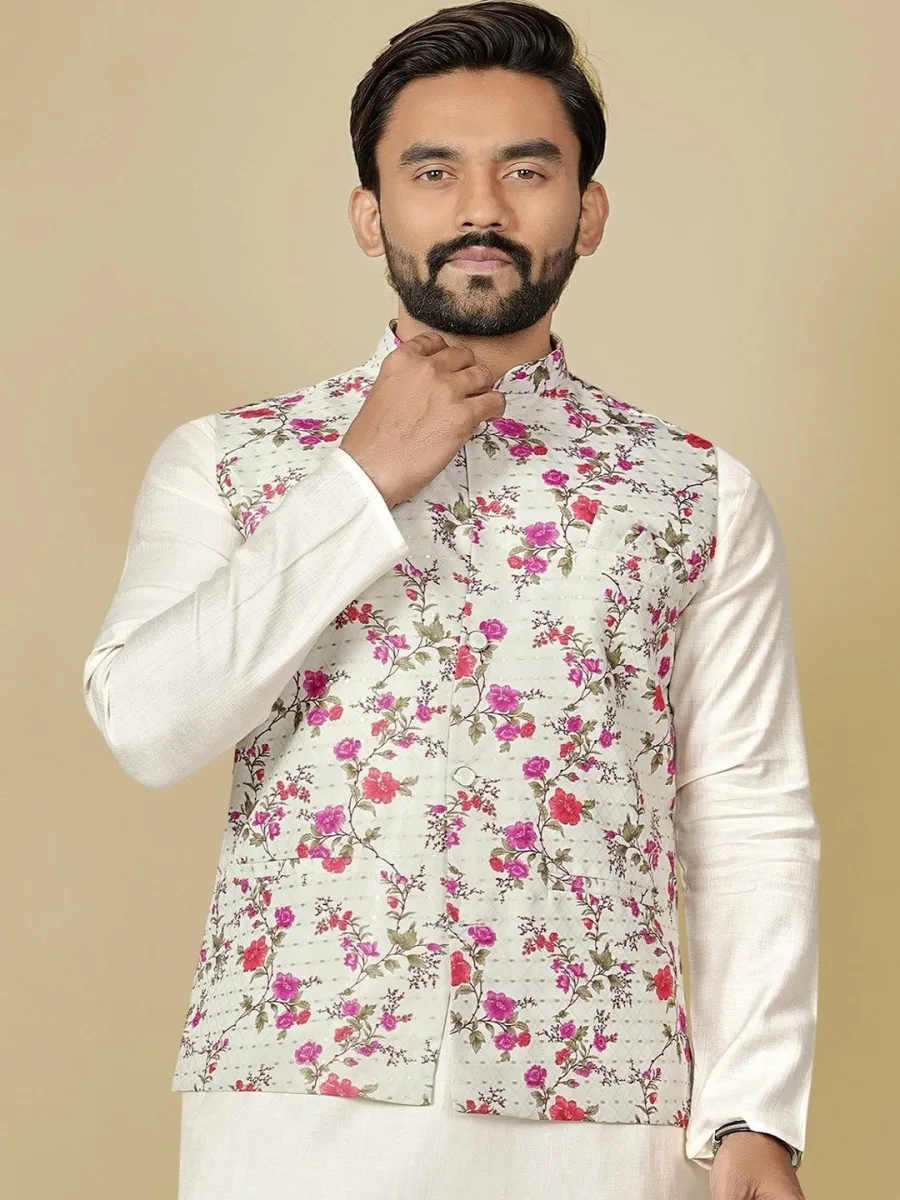 Men's Printed Neharu Jacket