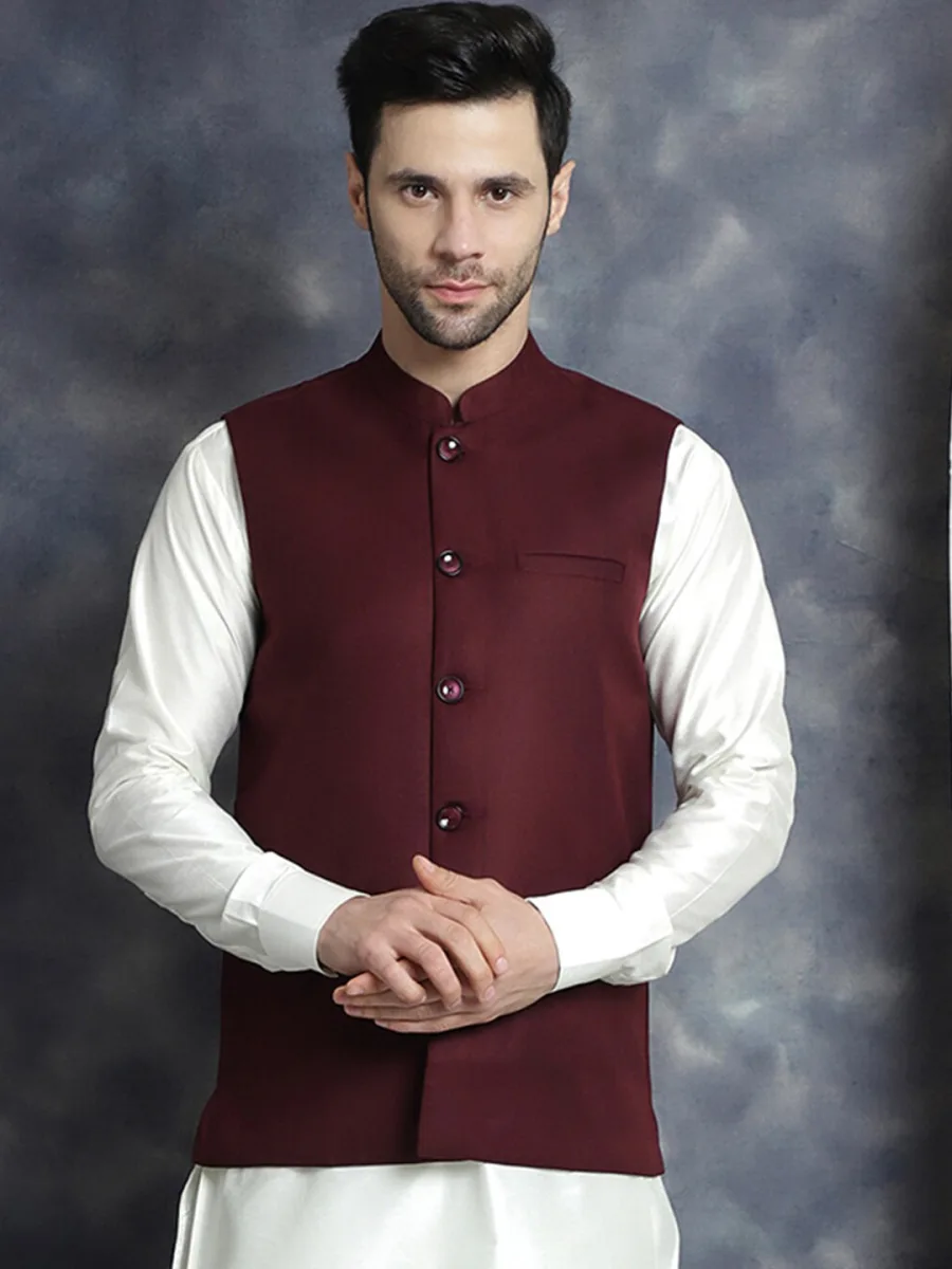 Mandarin Collar Nehru Jacket