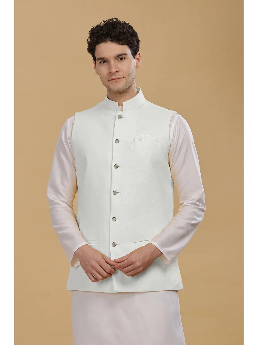 Men Woven Cotton Nehru Jacket