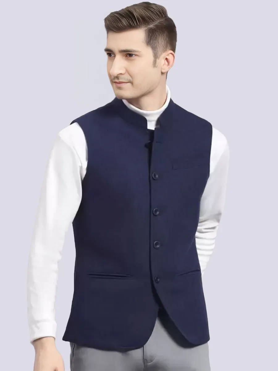 Mandarin Collar Nehru Jacket