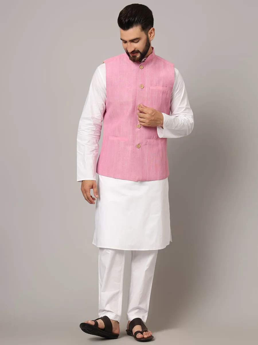Striped Woven Nehru Jacket