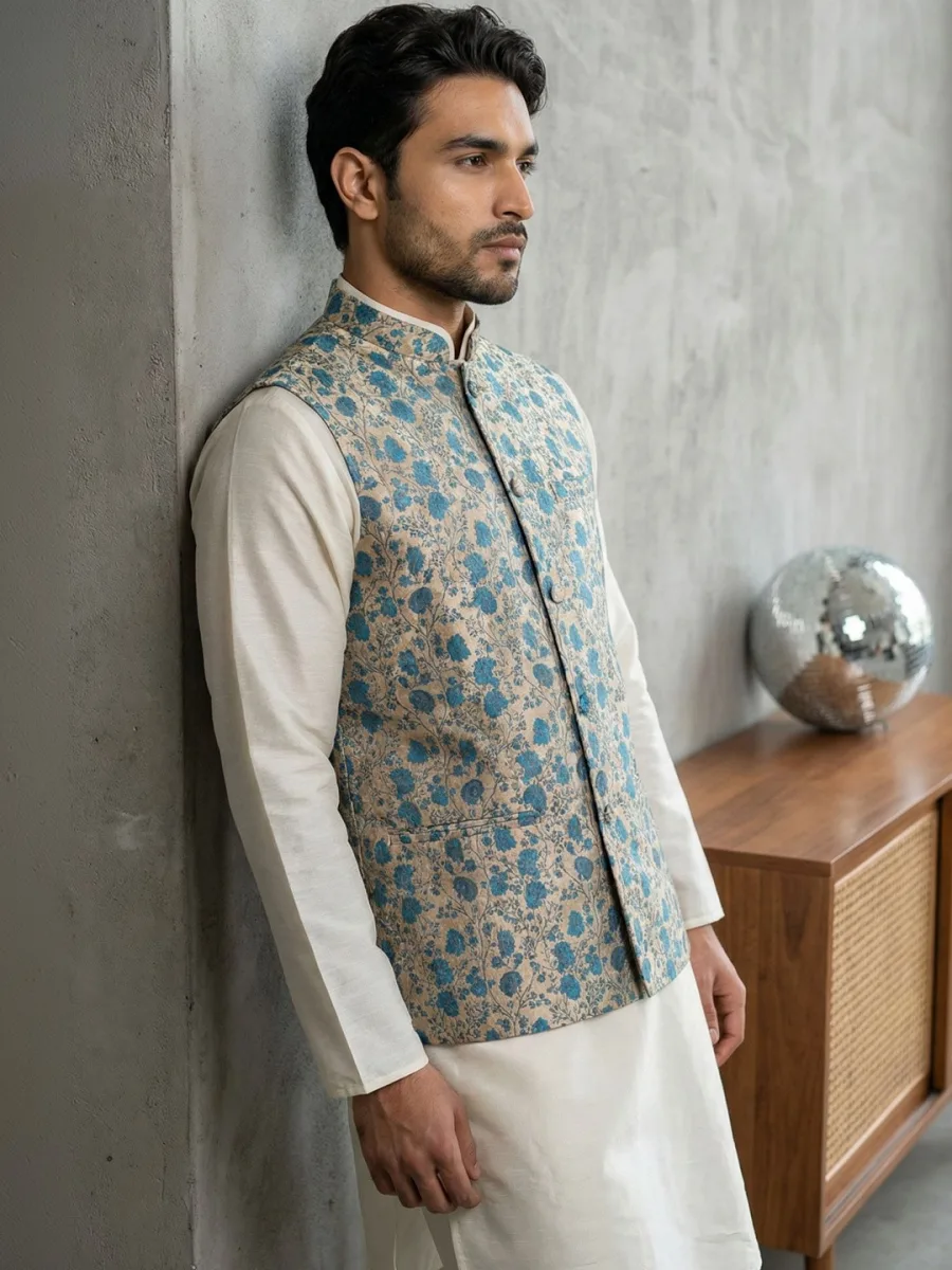Ethnic Printed Nehru Jacket