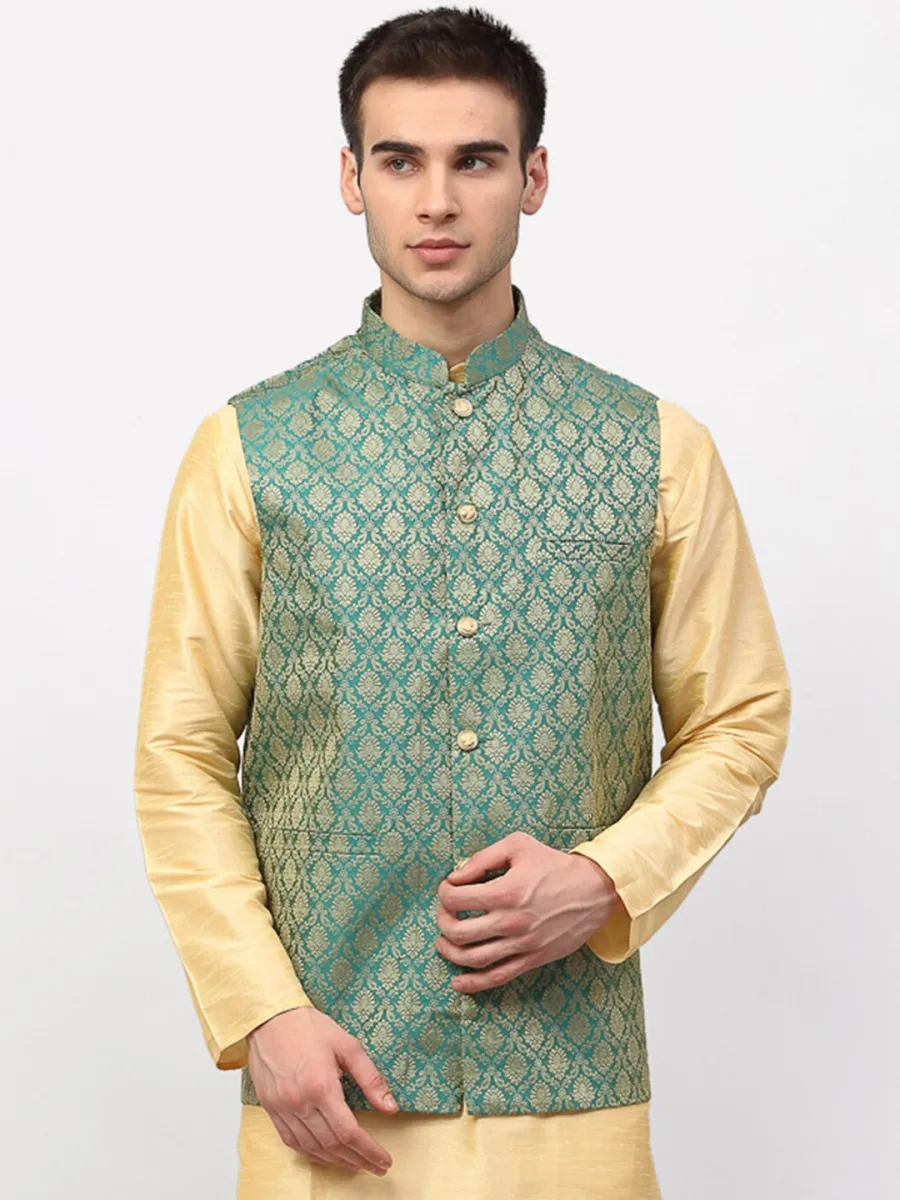 Men Woven-Design Nehru Jacket