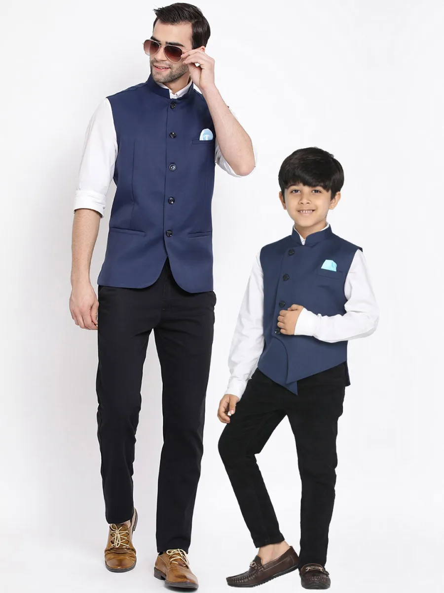 Men Solid Woven Nehru Jacket