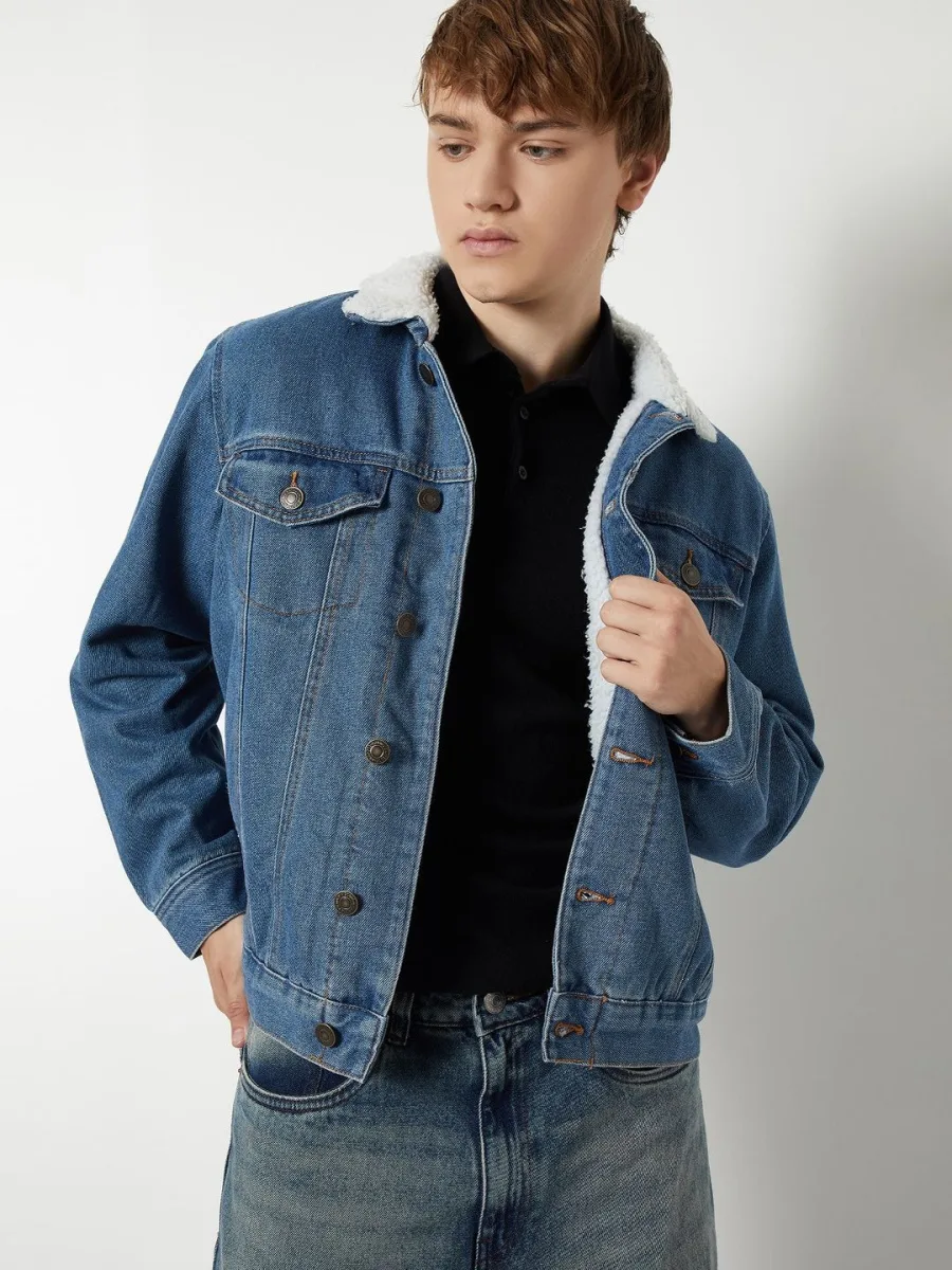 Washed Colourblocked Denim Jacket