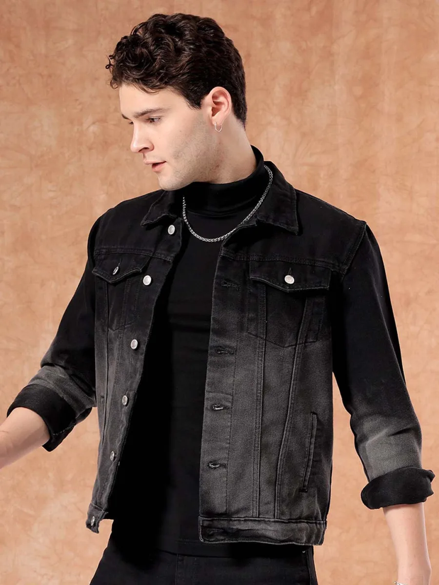 Spread Collar Denim Jacket