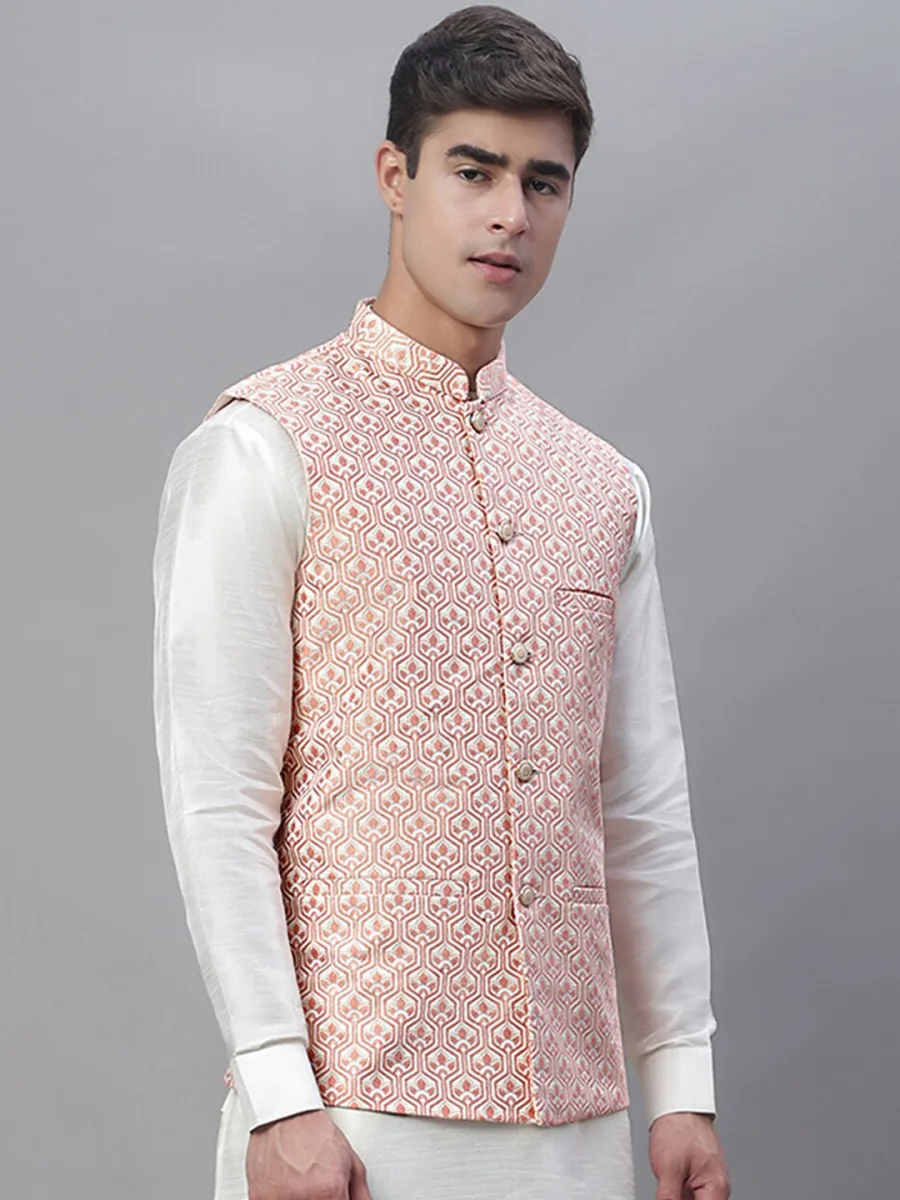 Men Woven Design Nehru Jackets