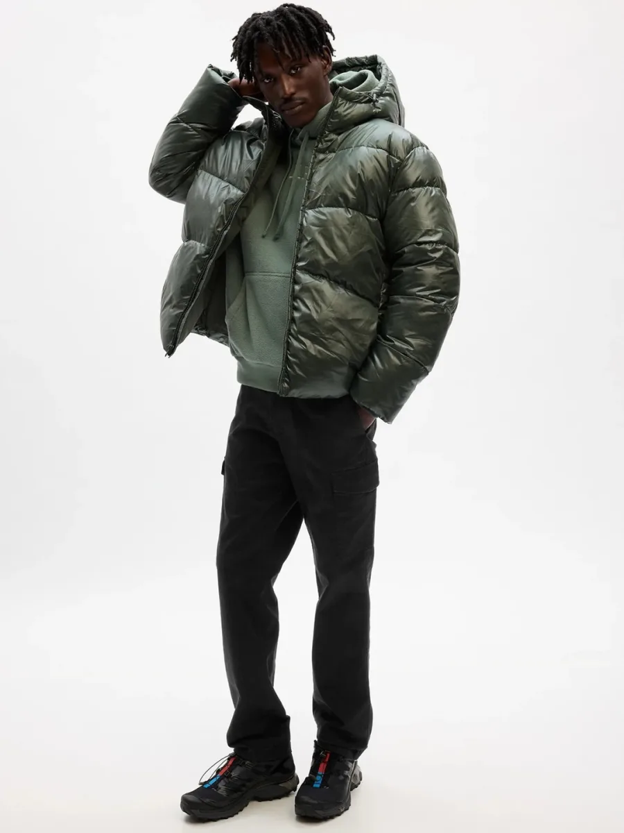 Men Solid Puffer Jacket