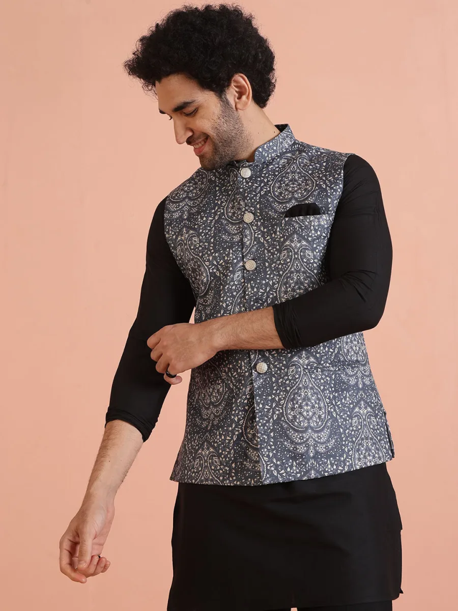 Men Printed Woven Nehru Jacket