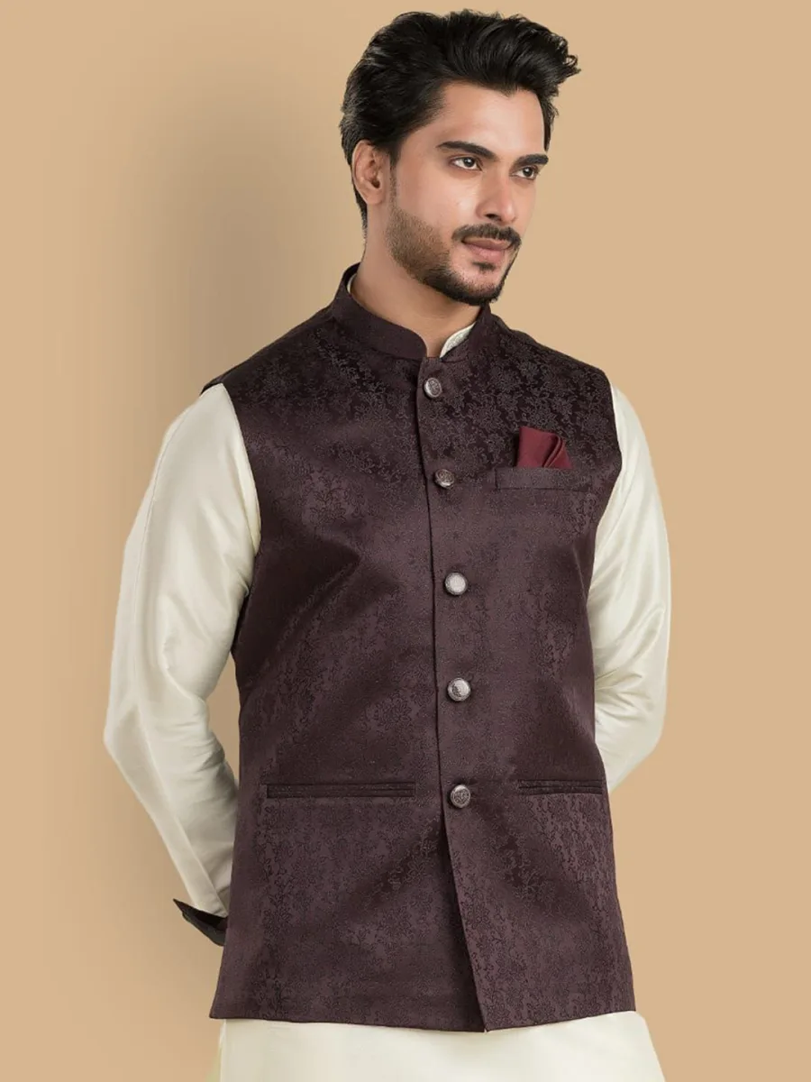 Mandarin-Neck Nehru Jacket