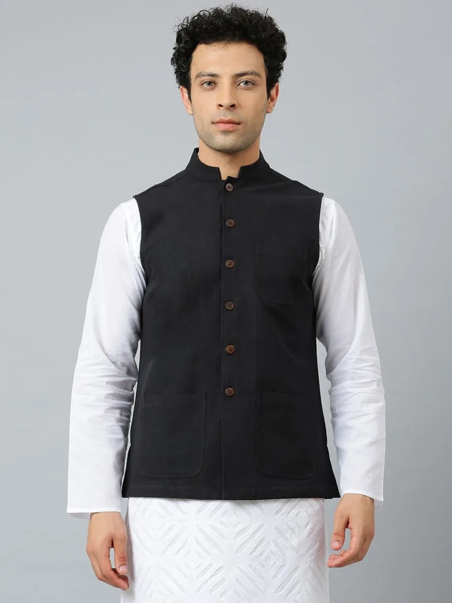Mandarin Collar Nehru Jacket