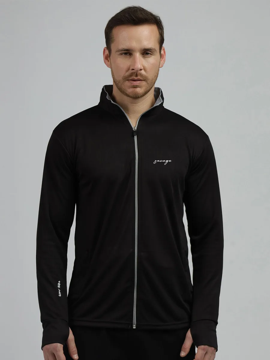 Men Solid Sporty Jacket