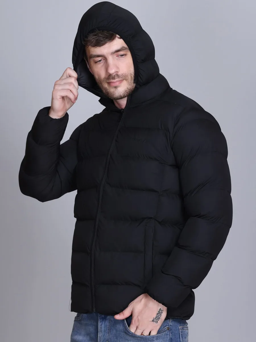 Men Solid Puffer Jacket