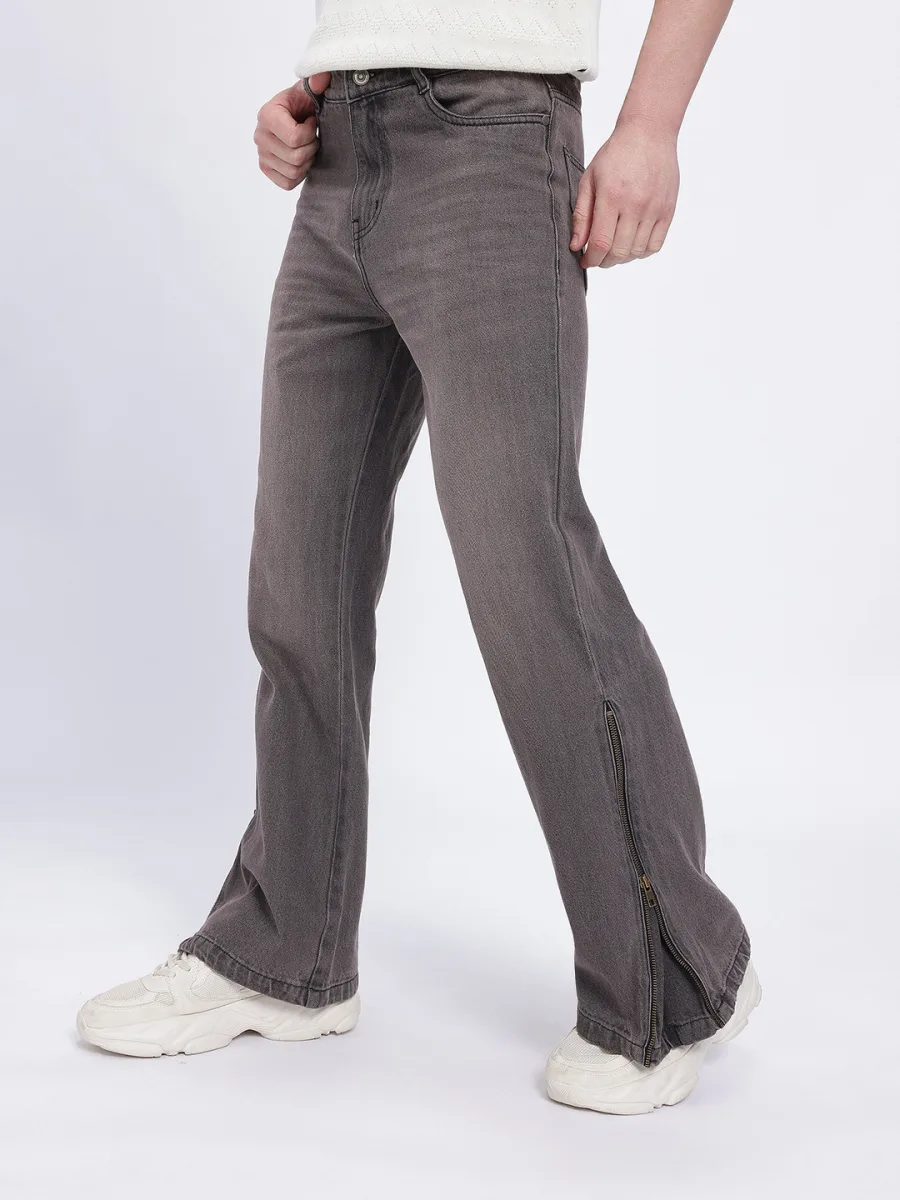 Men Flared Zipper Jeans