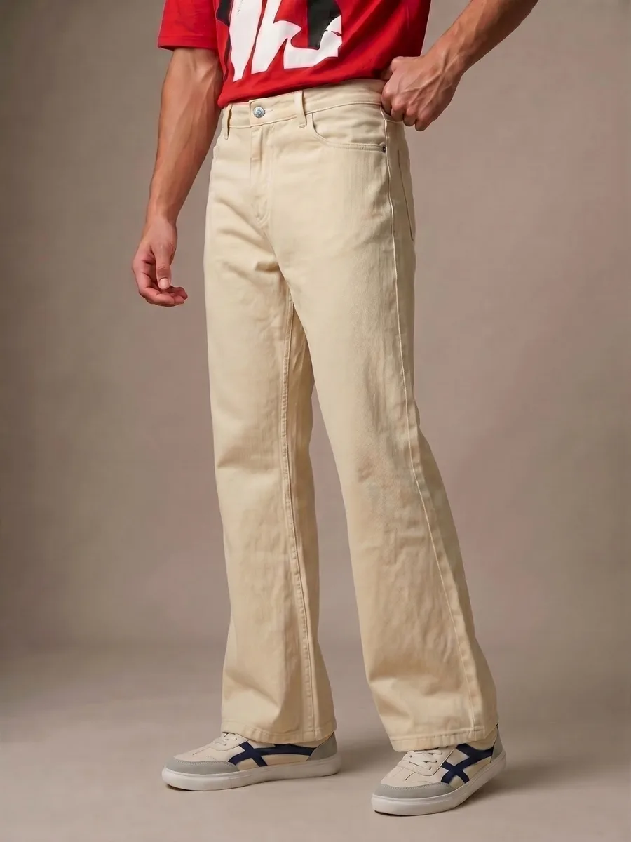 Men Cotton Bootcut Jeans