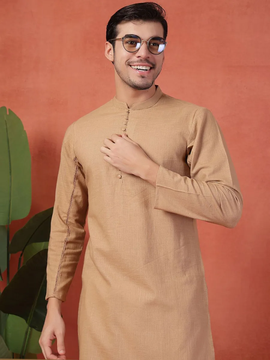 Men Cotton Straight Kurtas