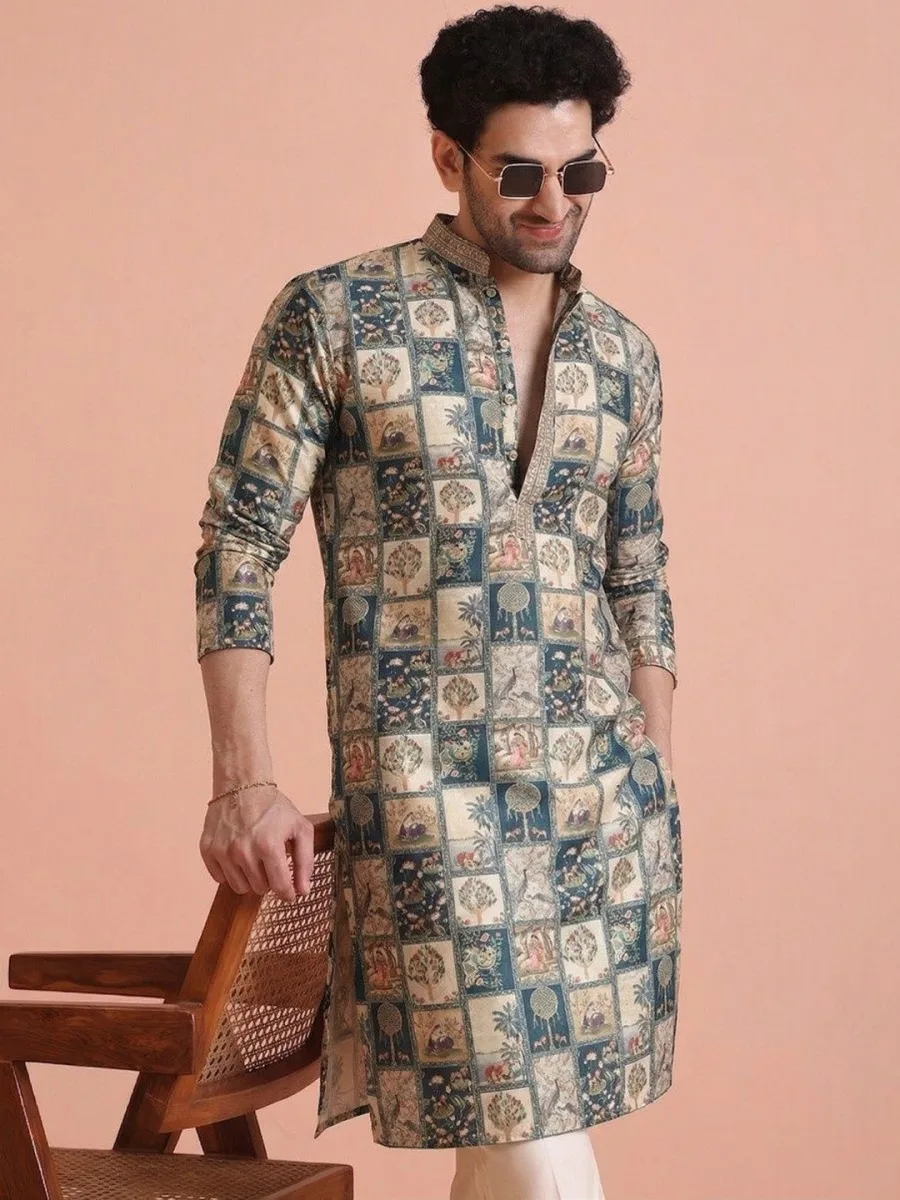 Multicolor Men Kurta
