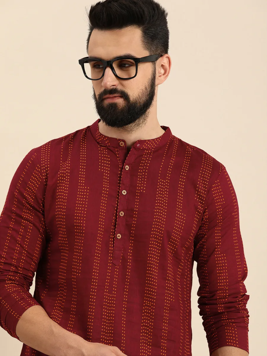 Men Printed Pure Cotton Kurta
