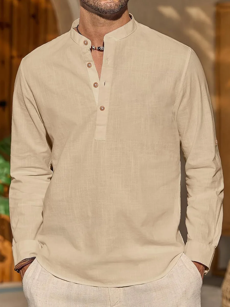 Cotton Band Collar Kurta