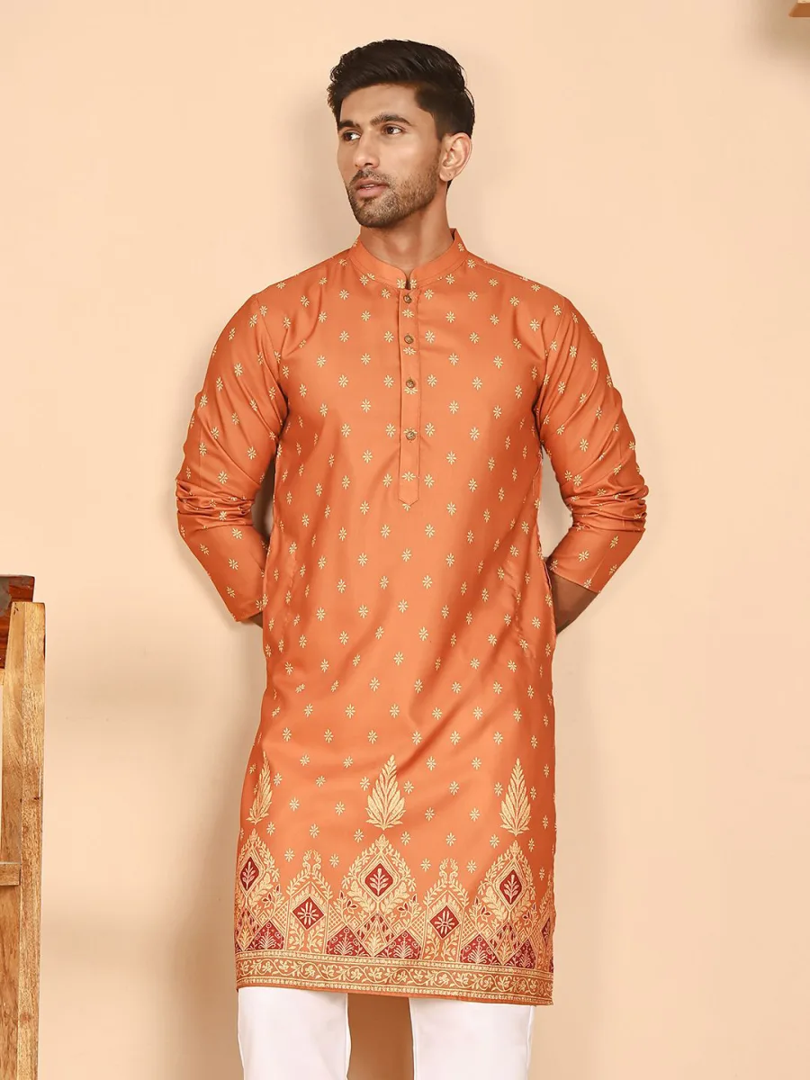 Printed Mandarin Collar Kurta