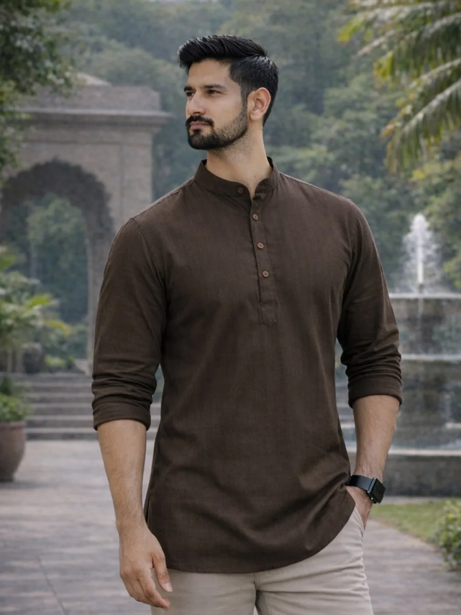 Men Mandarin Collared Kurta