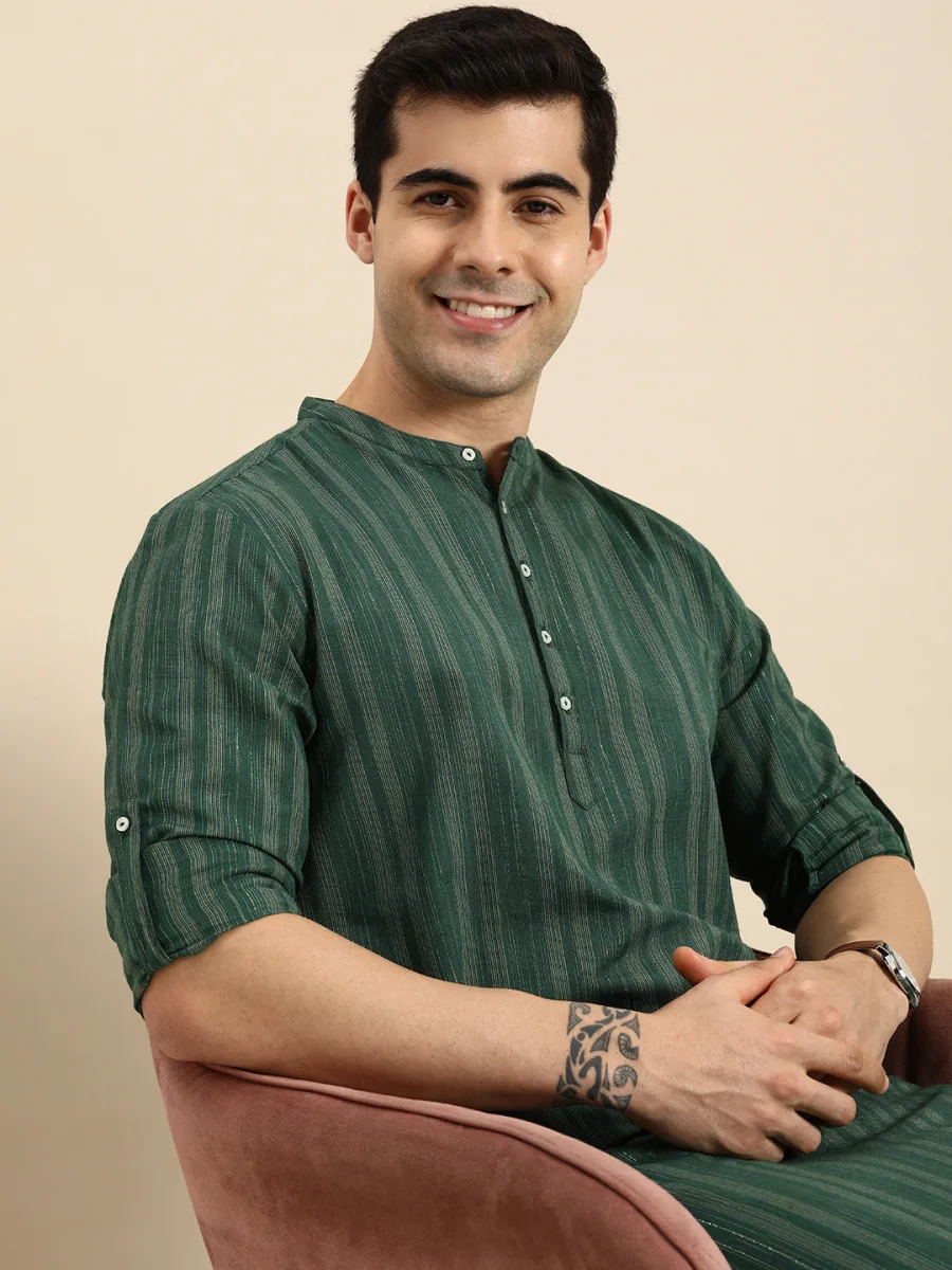 Men Striped Straight Kurta