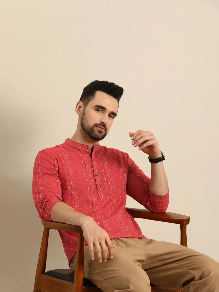 Men Embroidered Short Kurta