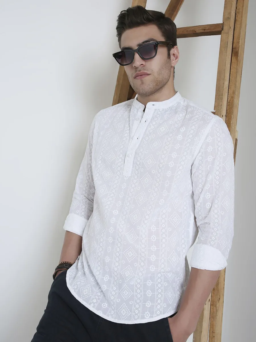 Embroidered Cotton Kurta