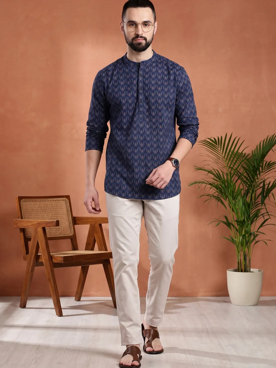 Ikkat Printed Short Kurta
