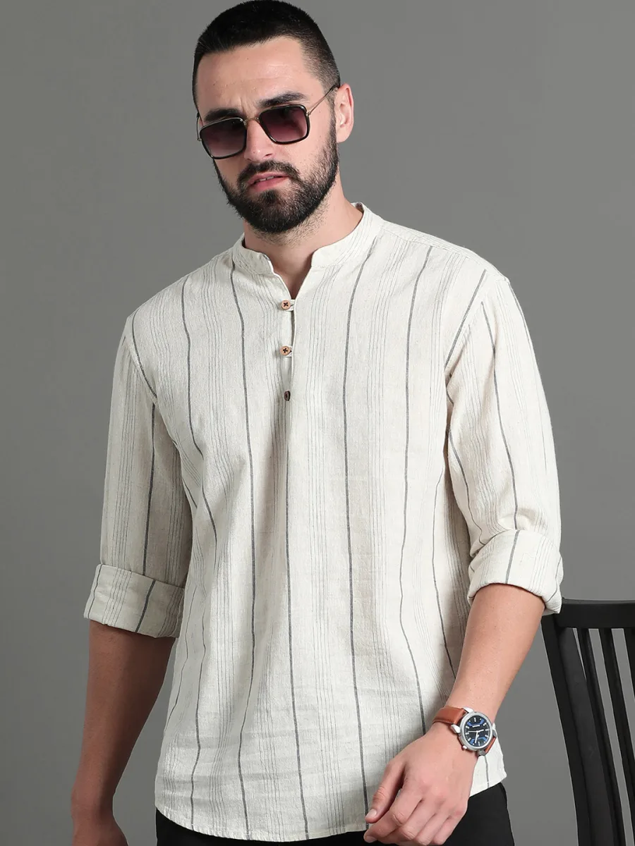 Striped Cotton Short Kurta