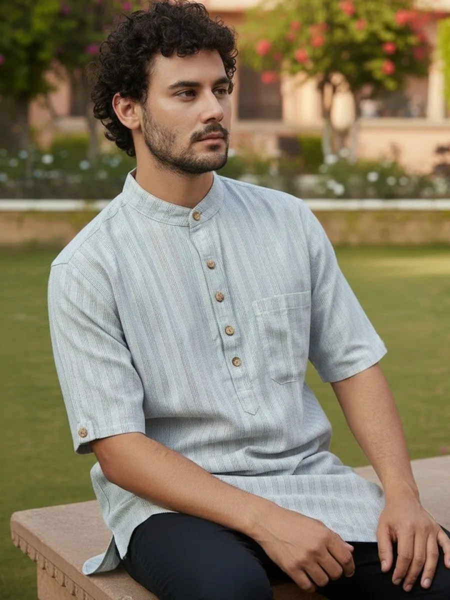 Men COTTON SHORT KURTA
