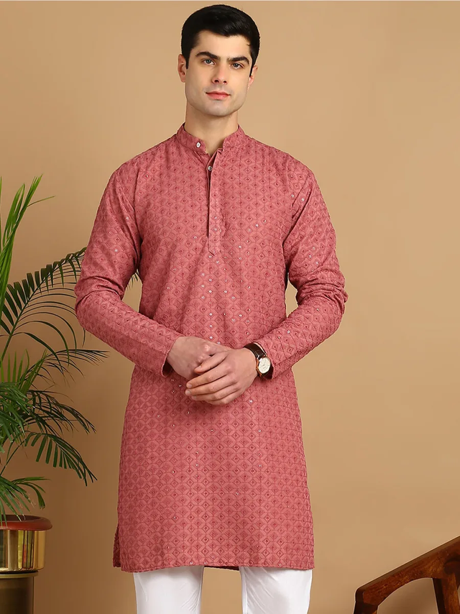Geometric Embroidered Kurta