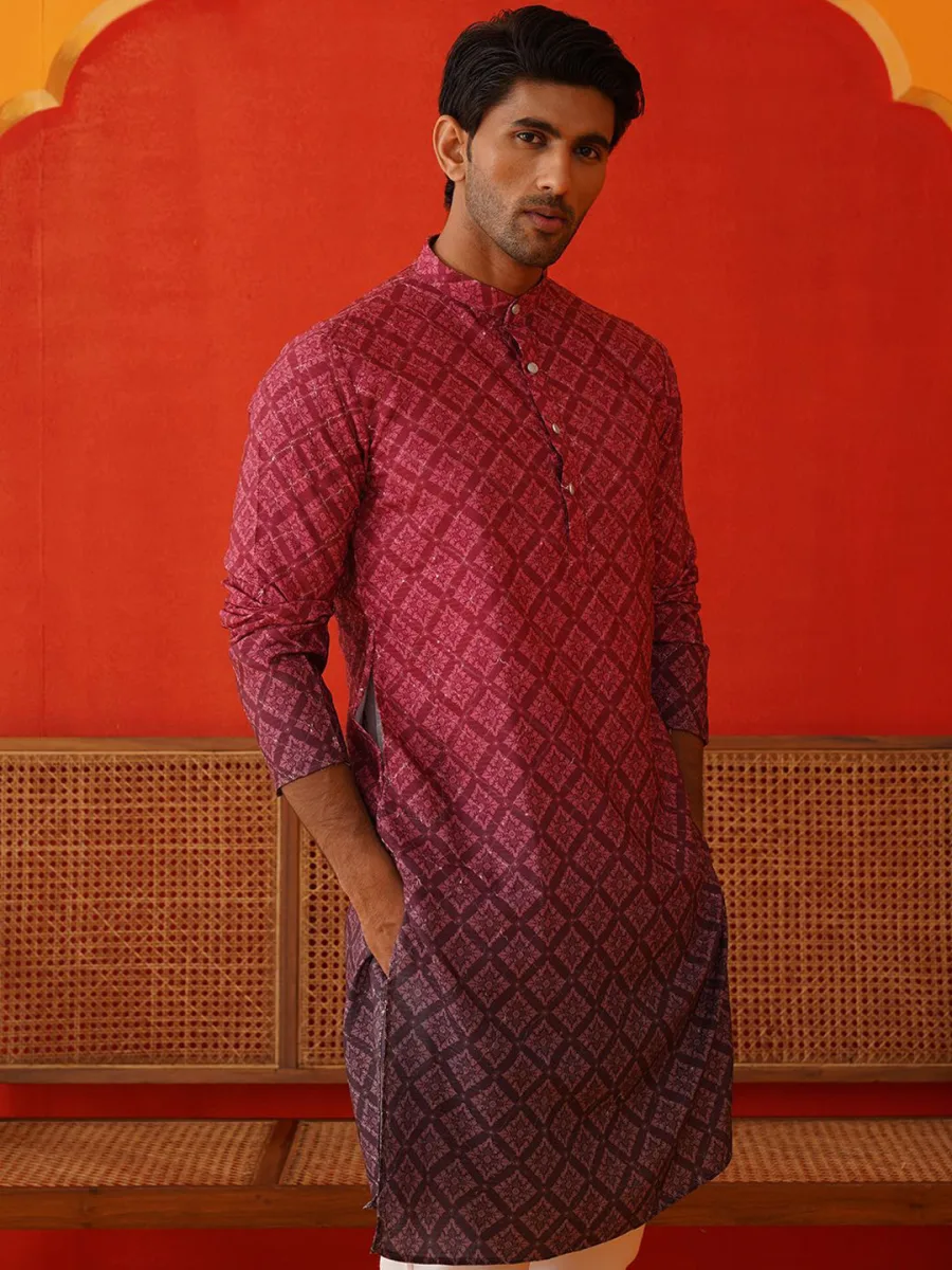 Men Floral Printed Kurta