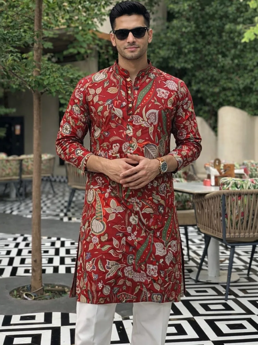 Men Floral Printed Kurta