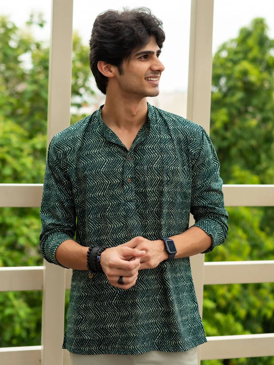 Printed Cotton Short Kurta