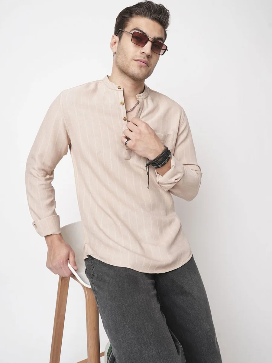 Striped Cotton Short Kurta