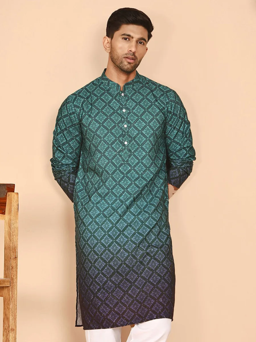 Men Ombre Chikankari Kurta