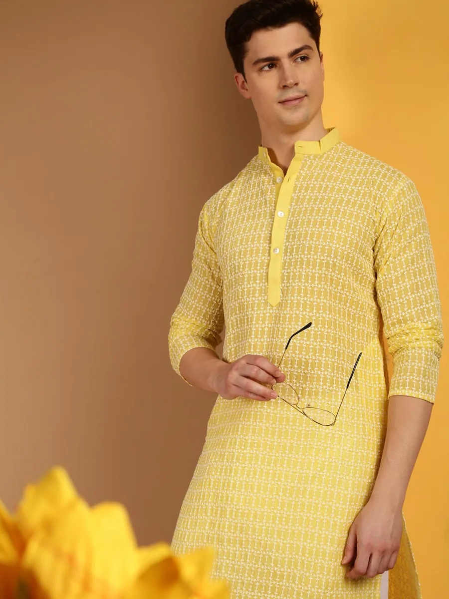 Embroidered Pure Cotton Kurta