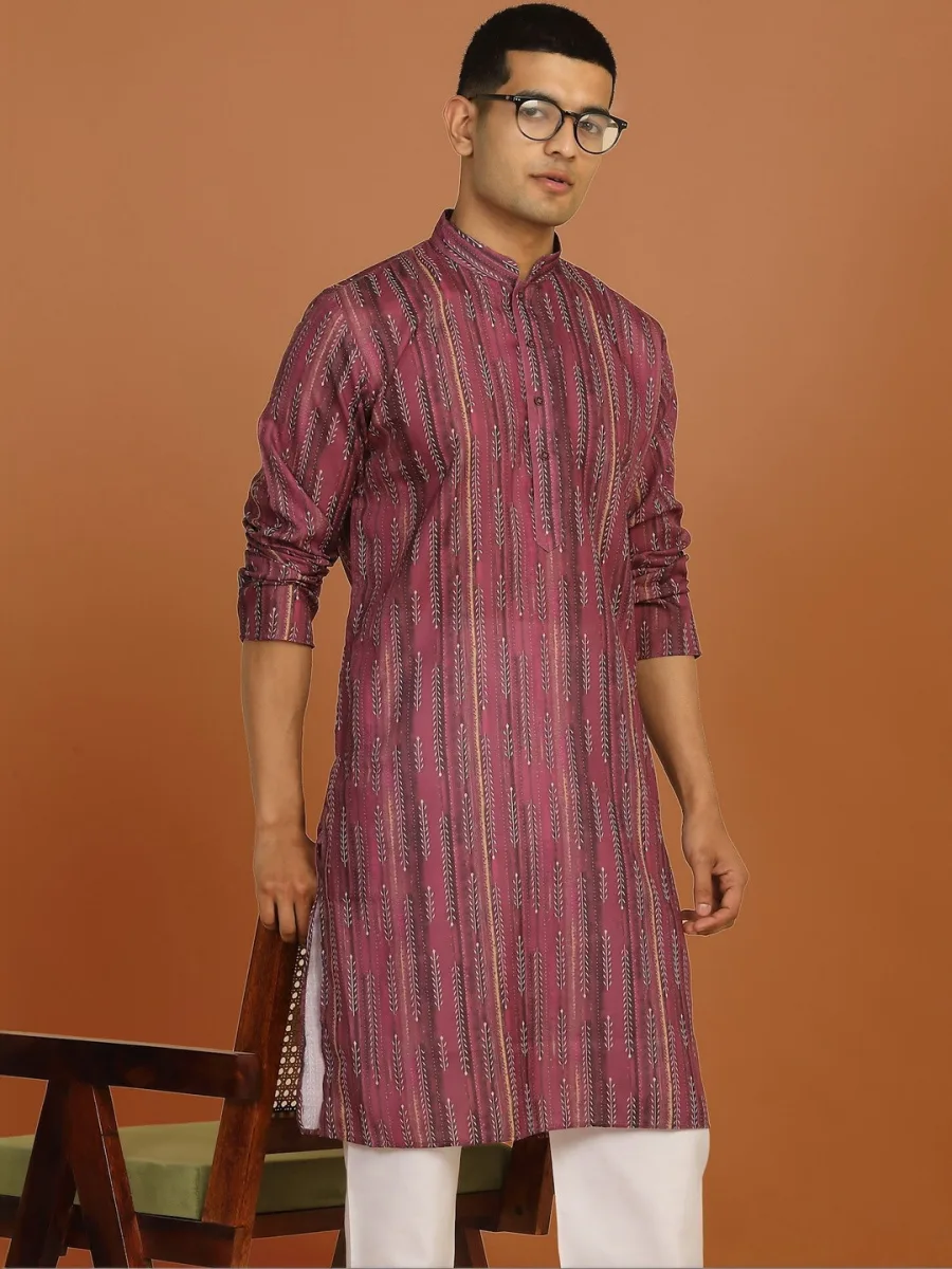 Floral Striped Straight Kurta