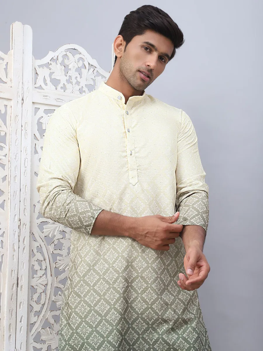 Printed Ombre Straight Kurta