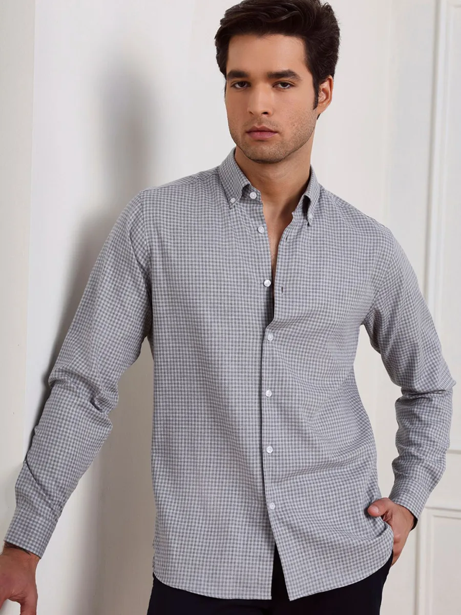 Men Checked Cotton Shirt