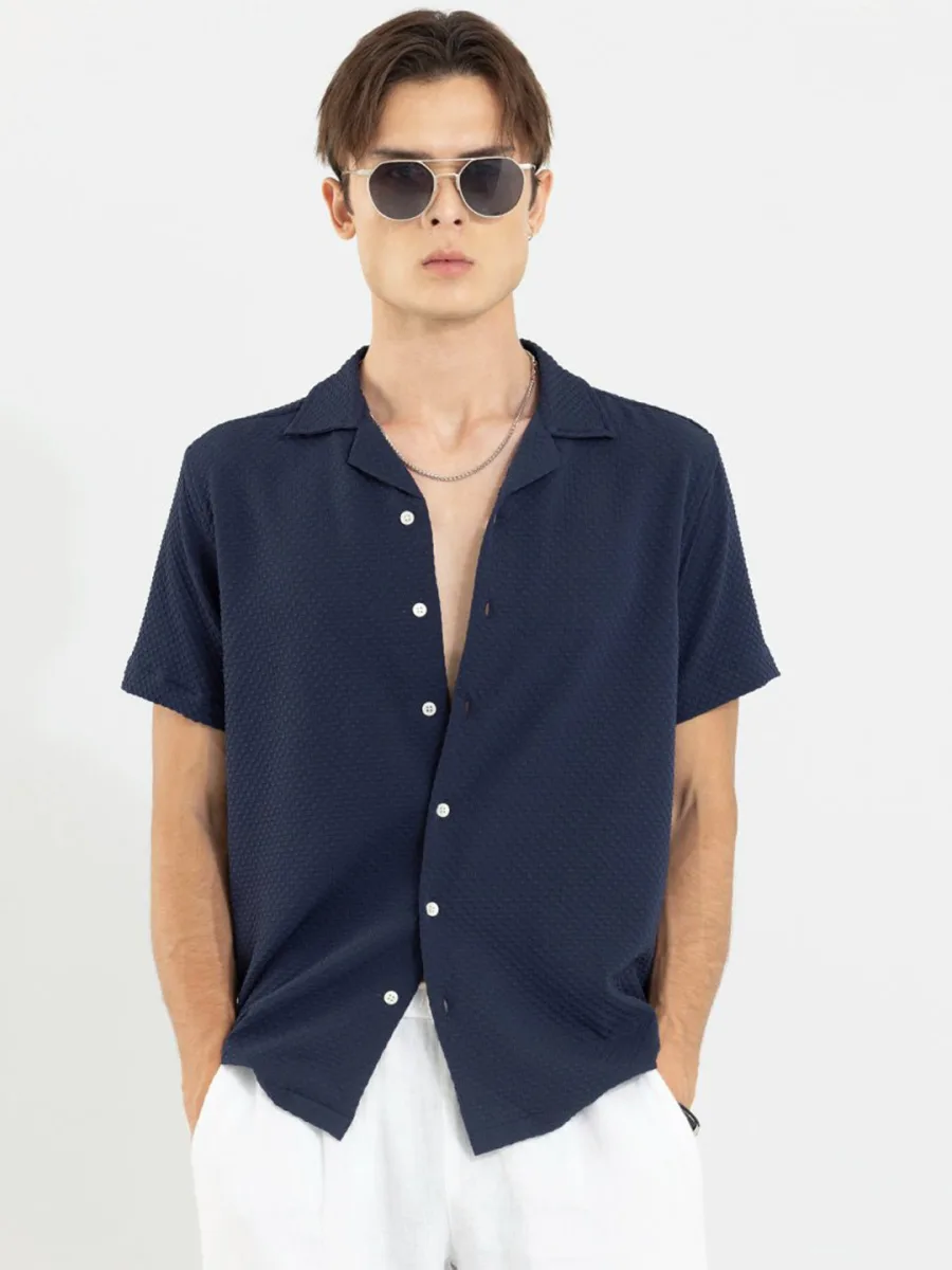 Boxy Self Design Casual Shirt