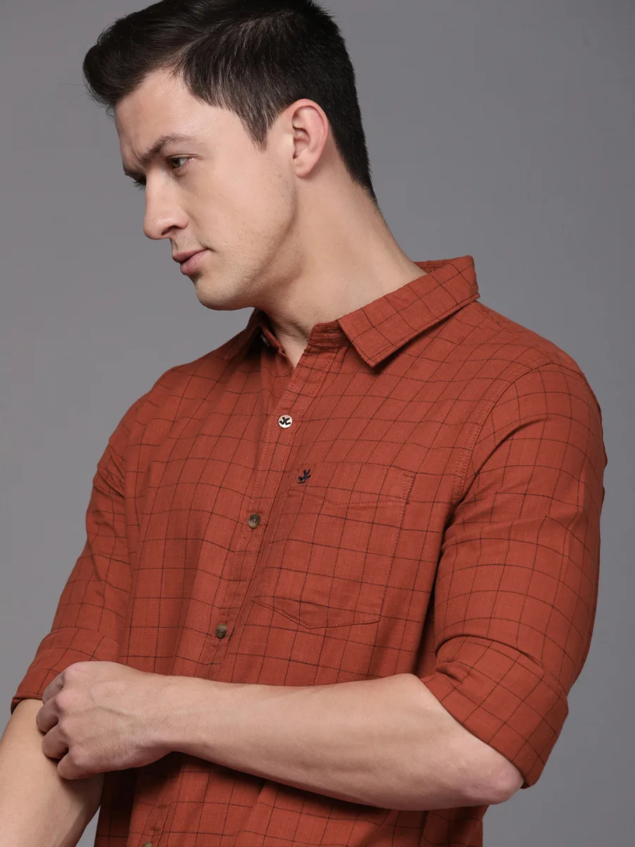 Checked Slim Pure Cotton Shirt