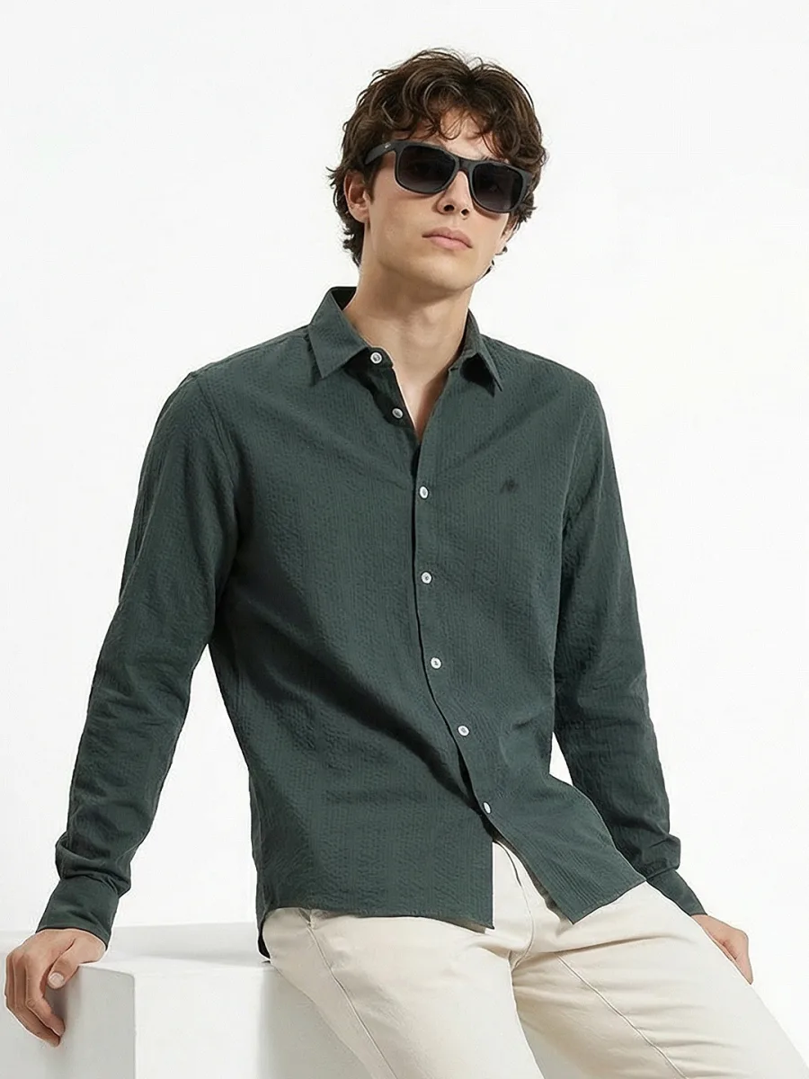 Textured Pure Cotton Shirt