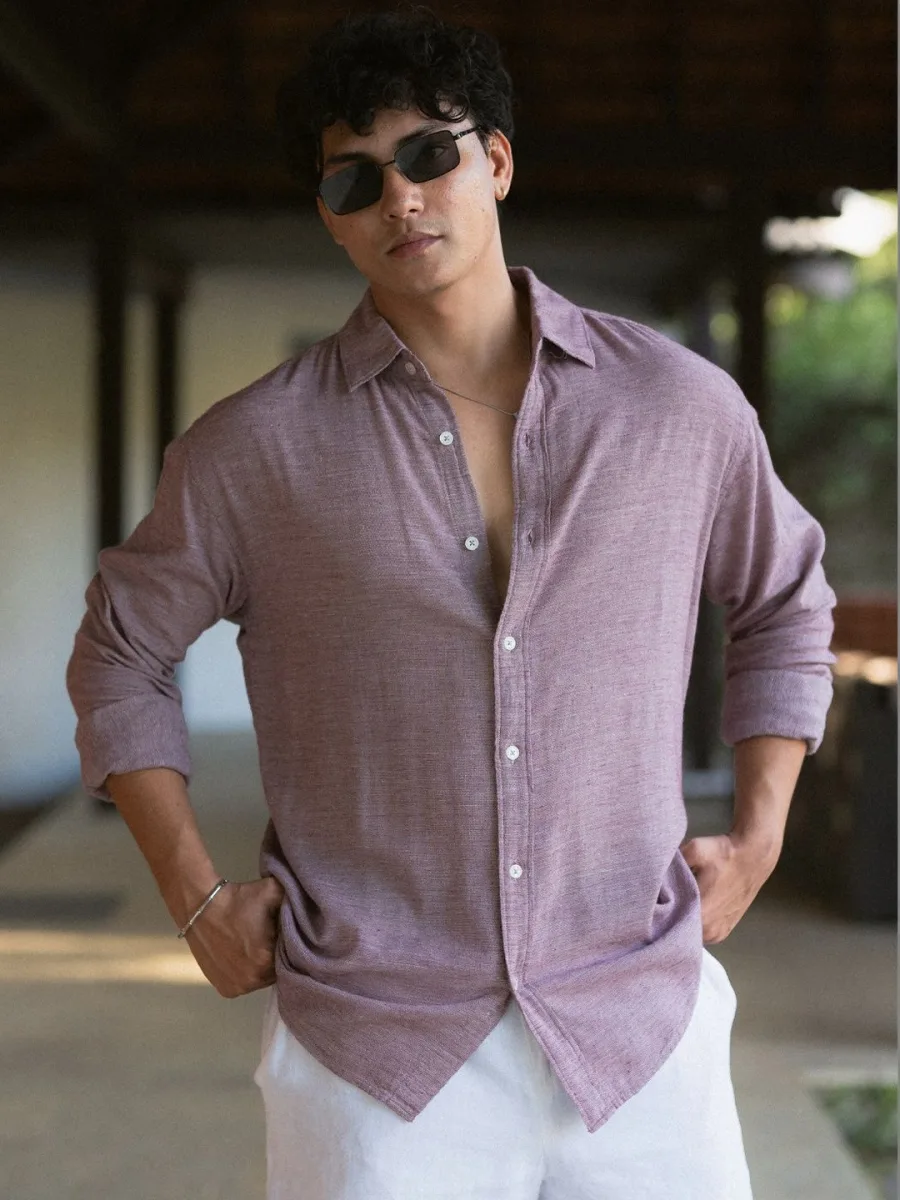 Men Spread Collar Shirt