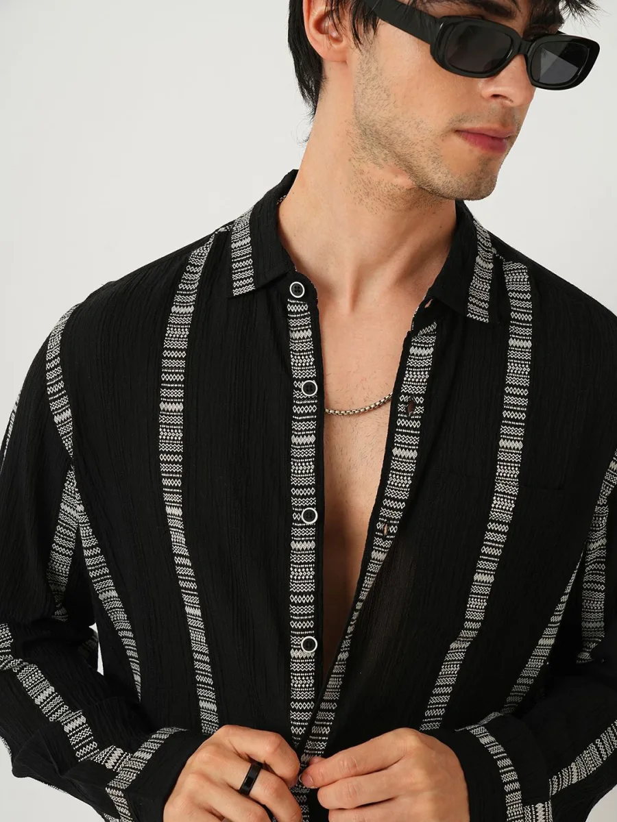 Men Striped Casual Shirt