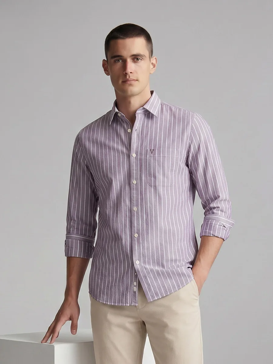 Slim Fit Striped Casual Shirt